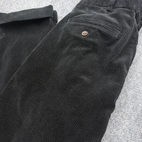 Polo Ralph Lauren Mens Pants 36/32 Black Corduroy Pleated Vintage Streetwear - product listing photo