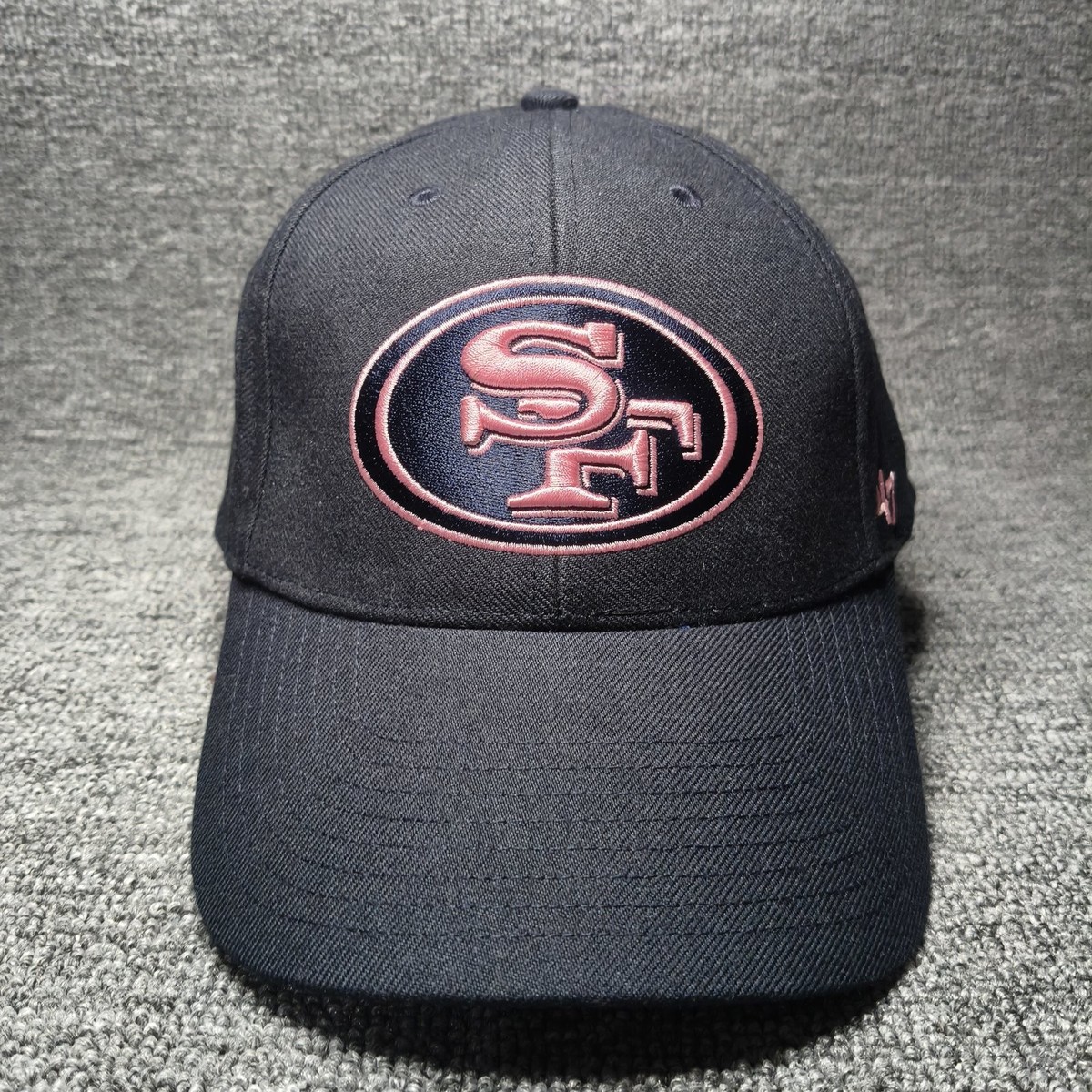 '47 San Francisco 49ers Black Strapback Curved Cap Adjustable