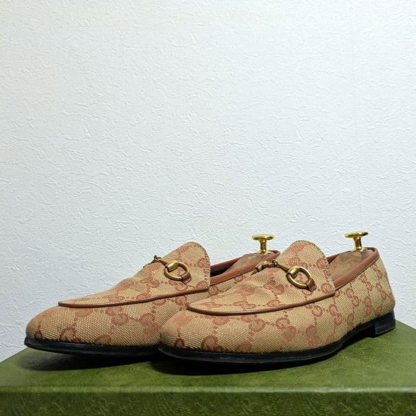 GUCCI Women's Loafers Horsebit GG Canvas Beige Size:36/JP:23 147846K Authentic thumbnail 14