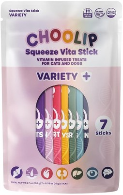 Squeeze Vita Stick Lickable Cat and Dog Treats - 7-Count Variety Pack - Cream...