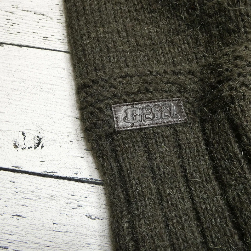 Diesel Sweater Mens XL Dark Olive Gray Full Zip Cardigan Alpaca Wool Blend Knit - Image 2 of 4