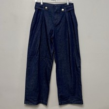 Zara Women s Dark Wash Pleated Wide Leg High Waisted Jeans Size Small