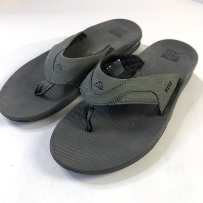 Reef Men's 13 Fanning Bottle Opener Beach Flip Flop Sandals Gray Black