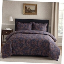 Duvet Cover,Bedding Duvet Covers with Button Closure, Queen Paisley