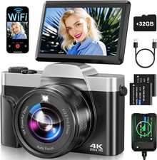 VAHOIALD Digital Camera with WiFi, 4K 64MP Autofocus Vlogging Camera for YouTub