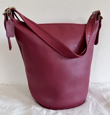 VTG Coach 9085 XL Duffle Sac Rare Red Glovetanned Leather Shoulder Bag  Made USA