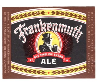 Frankenmuth Ale Beer Label IRTP Frankenmuth Brewing Frankenmuth MI white