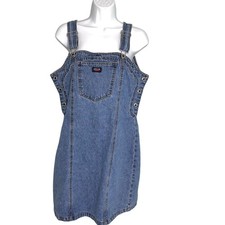 Jordache Vintage Denim Overall Mini Jumper Dress 7/8