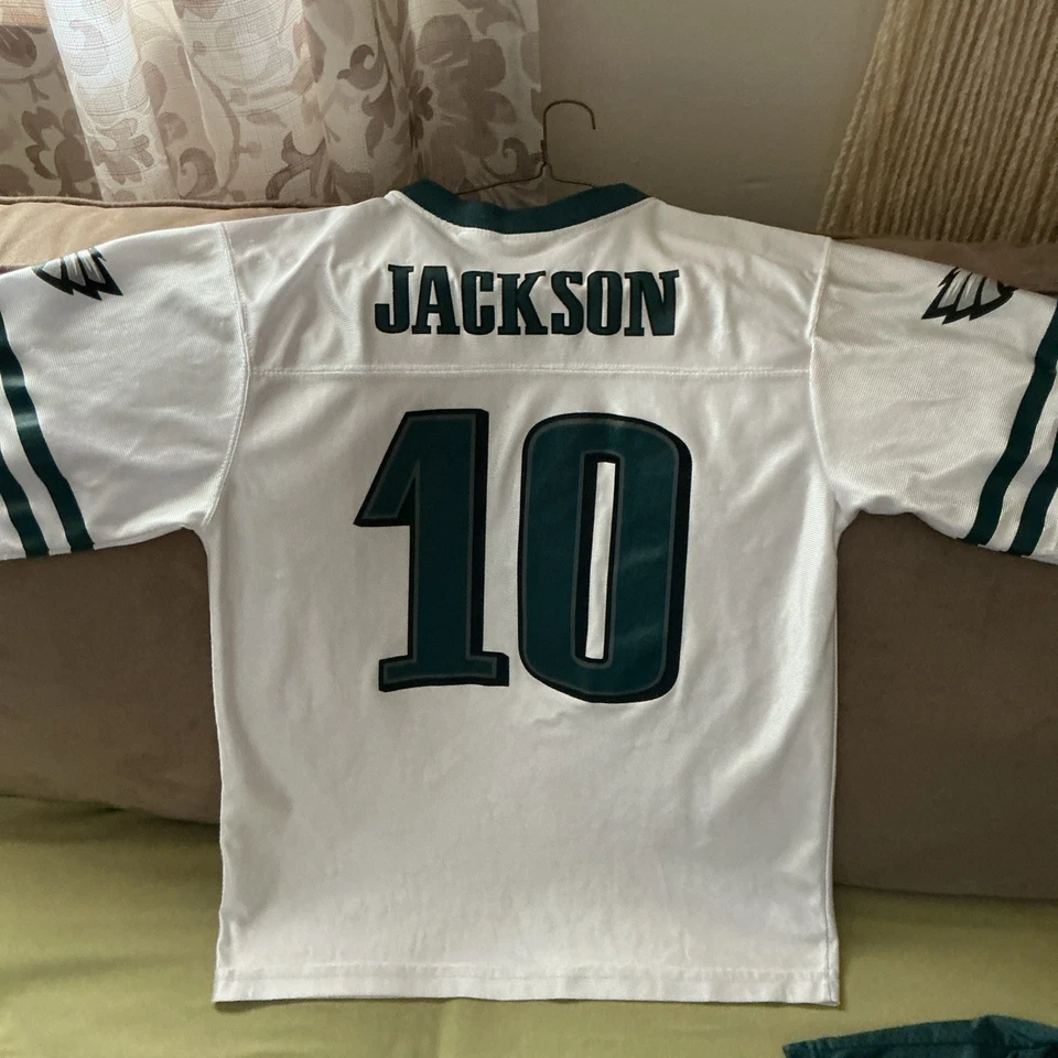 Футболка NFL XL 14-16 NO10 Jackson Eagles белая с зеленым и черным - Изображение 4 из 4