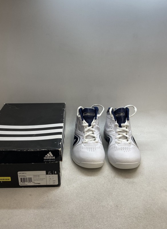 Adidas Lift Off II White Dark Indigo ClimaCool Basketball Shoes Men's Size 7.5