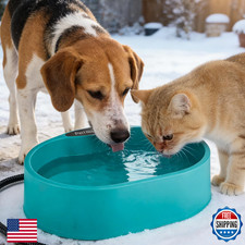 3.7L Heated Water Bowl for Outdoor Dogs Cats - 30W Thermostatic Control Heating