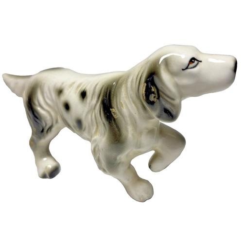 Vintage English Setter Porcelain Dog Figurine Japan B