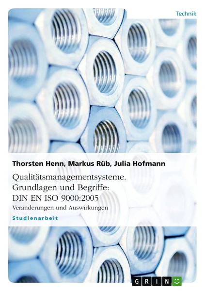 QualitäTsmanagementsysteme. Grundlagen Und Begriffe: DIN EN ISO 9000:2005 Buch-image