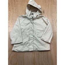 Zara Kids Hooded Parka Jacket Cream Off White Size 6 Years 116cm Full Zip Coat