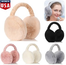 Women's Foldable Fluffy Ear Muffs Winter Warmer Cosy Super Soft Earflaps Gift US