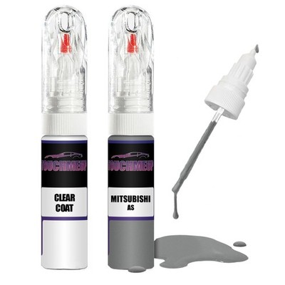 Lackstift für MITSUBISHI APOLLO SILVER AS + Klarlack Pinsel Kratzer Fix Kit