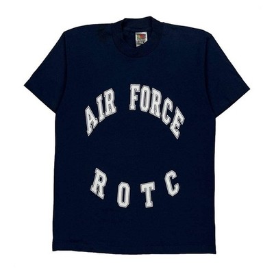 Air Force Rotc Fruit Of The Loom College T-Shirt - Medium Navy Baumwollmischung