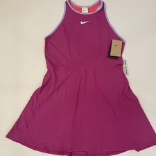 Women's Nike Court Slam Dri Fit Tennis Dress Size L FQ2126-518 Fuchsia Pink
