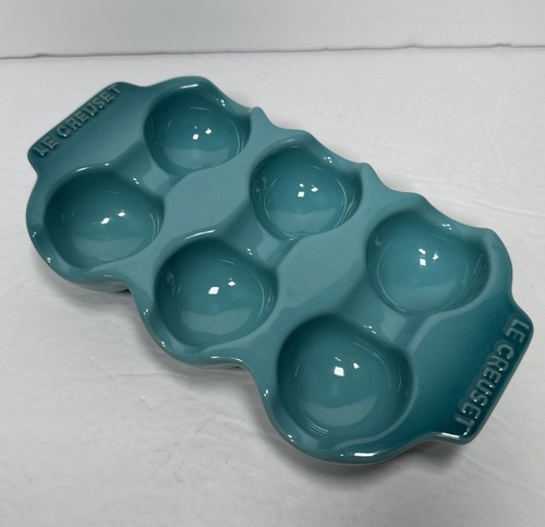 LE CREUSET Eierablage Halter Kiste Steingut Karibik BLAU Limited Edition NEUWERTIG