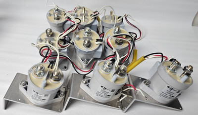 Lot of 9 TE Connectivity Kilovac EV200HAANA high-voltage DC contactors.