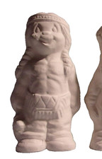 / ++=Bisque K*611.A -42-.1 Ceramic Ready to Paint INDIAN BRAVE Pie Vent