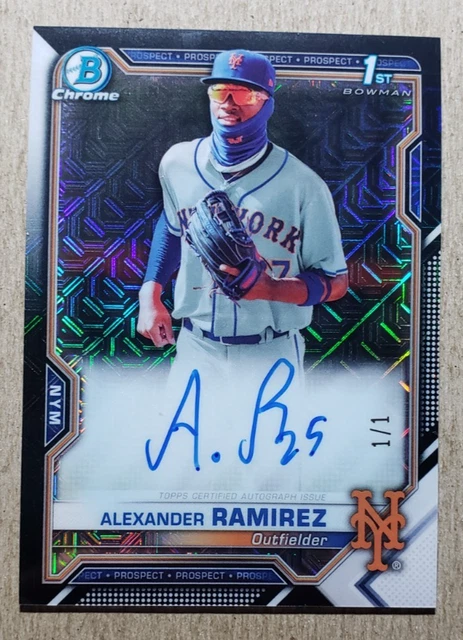 2021 Bowman Chrome Black Mojo Refractor Alexander Ramirez Auto 1/1 New York Mets