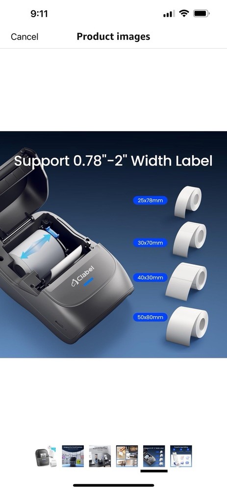 221B Thermal Inkless Label Maker with 2-Inch Tape Mini Portable Printer