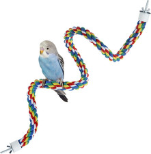 Bird Rope Perches for Parrots, Cockatiels, Parakeets, Budgie Cages Comfy Birds C