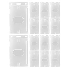 15 Pcs Plastic Card Holder Badge Clear Id Holders Cards Sleeves Hard