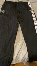Jordan Paris Saint-Germain Track Pants Black White Men's XL Nylon Snap Button