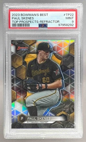 97958292 Paul Skenes 2023 Bowman's Best #TP-22 Refractor Top Prospects PSA 9