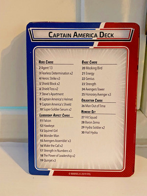 Marvel Champions Captain America Hero Deck (lose), komplett & top Zustand