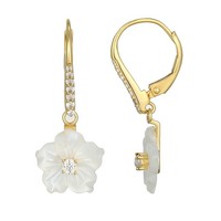 Cavill Silberohrringe Damen Gold Vergoldet 925 Sterling BlüTe Zirkonia 0,34Ct