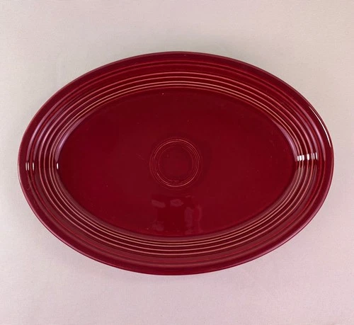 HLC Fiesta Oval Serving Platter - Retired Cinnabar, 9.5"x13.5"