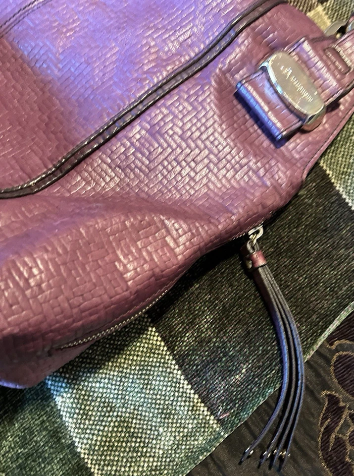 B MAKOWSKY LG Borgoña Cuero Suave BOLSO DE MANO, MONEDERO, BOHO Leopardo Interior Foto 4 de 4