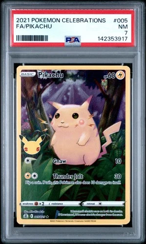 2021 POKEMON CELEBRATIONS #005 FULL ART/PIKACHU PSA 7