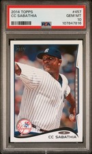 2014 TOPPS #457 CC SABATHIA PSA 10