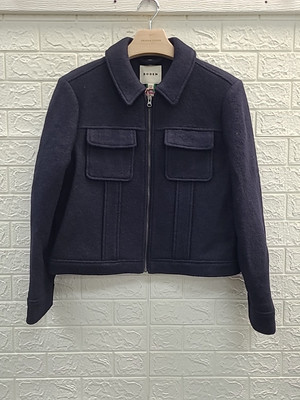 New Boden Wool Blend Full Zip Navy Jacket Size 16-18