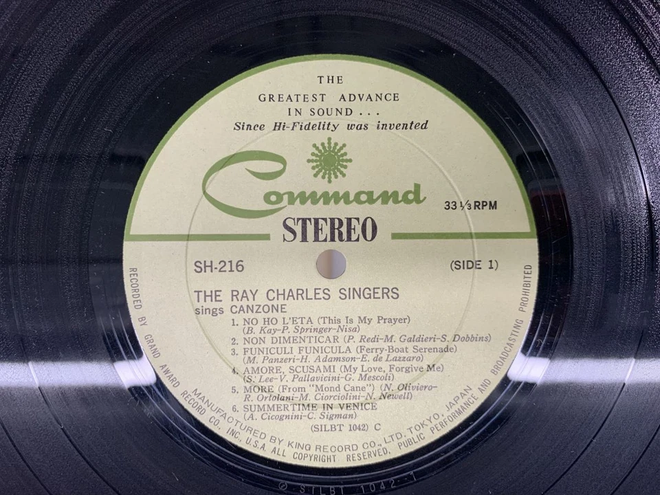 The Ray Charles Singers Sings Canzone Japan LP OBI [60069ER] - Image 2 of 2