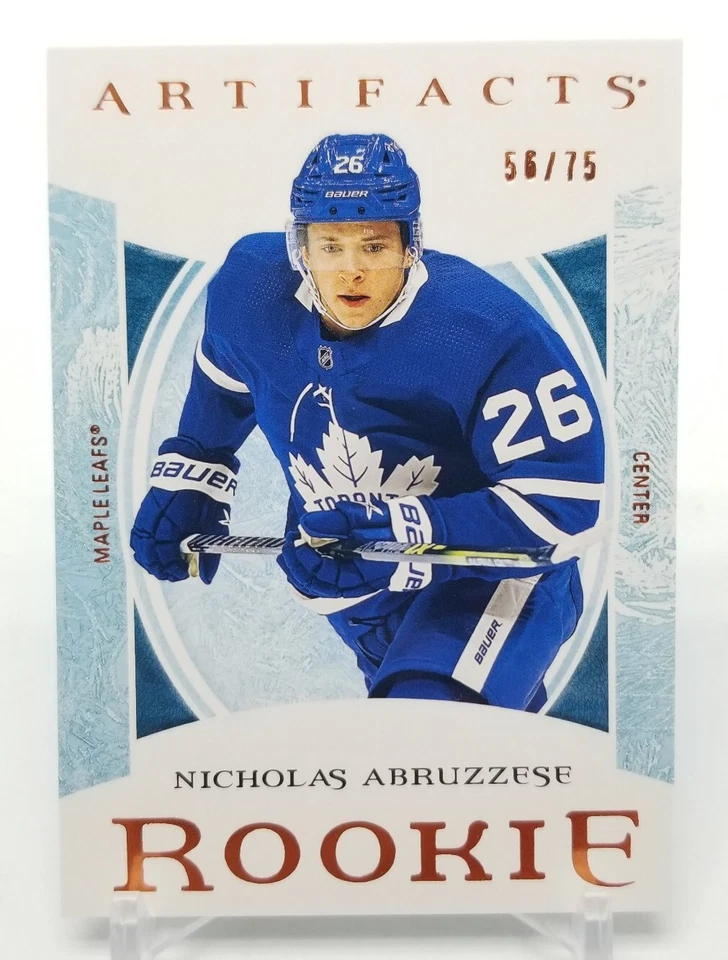 2022-23 Upper Deck Artifacts NICHOLAS ABRUZZESE Rookie RC Autumn /75 Toronto NHL - Image 2 of 4