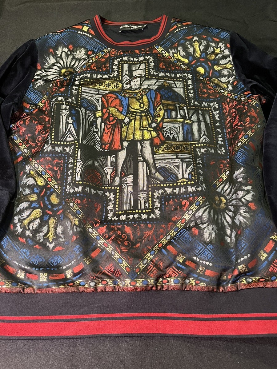 RARE DOLCE & GABBANA KING HENRY THE 8TH DG MOZAIC SWEATSHIRT