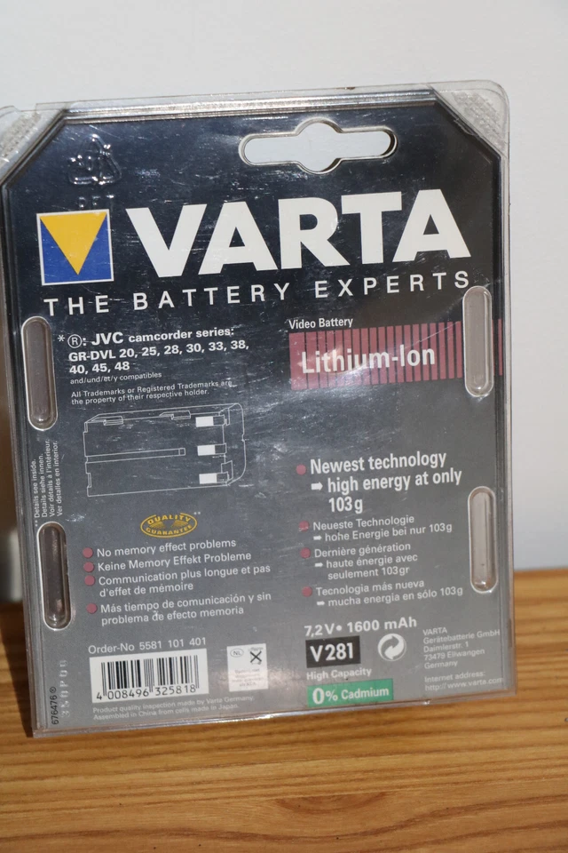 batterie VARTA pour JVC GR-DVL 20,25,28,30,33,38,40,45,48 - Photo 2/2