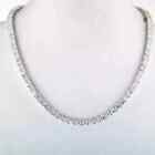 30Ct Gorgeous 4Mm Round Cut Diamond Tennis Necklace 14K White Gold Finish 18" In
