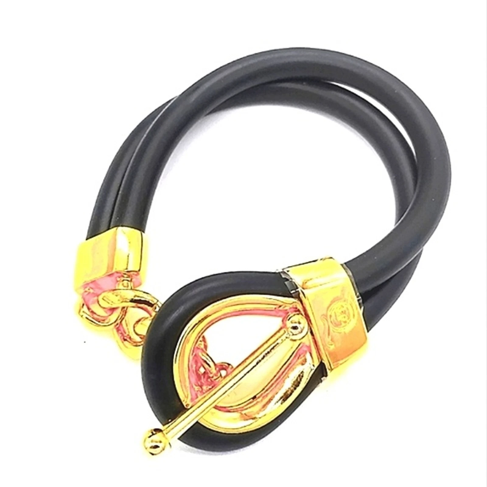 Alexander McQueen Bracciale Cordato in Gomma Doppio Strato
