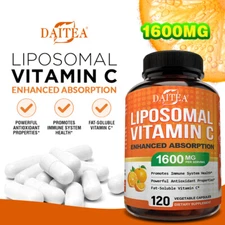 Liposomal Vitamin C Immune System Boost Antioxidants 30-120 Capsules
