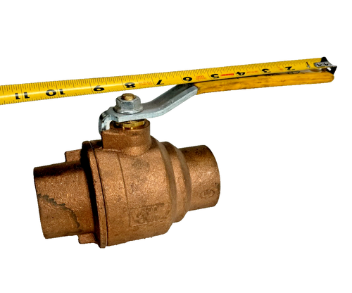 APOLLO 2" Solder 2-Pc Full Port Bronze Ball Valve, Lever Operated - Picture 7 of 9