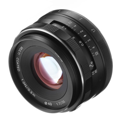 Meike 35mm F1.7 Manual Focus MF Prime Lens For Canon EF-M EOS M M5 M6 M10 M100