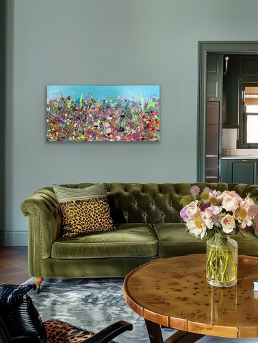 Large Abstract Original Acrylic Painting On 100x50cm Canvas By Diane Plant ART - Picture 16 of 22