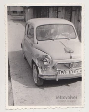 Fiat 750 with Character - Dent Tells the Tale of the Road Unusual Snapshot Photo