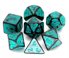 Graffiti Green 7 Dice Set - 5E DND Dungeons Dragons Pathfinder RPG d20